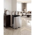 thumbnail image 6 of 2 x 8 Gallon Dual Compartment Trash Can, Stainless Steel Step Pedal Garbage Bin with Slow Close & Removable Buckets for Kitchen Office Recycling - Silver, 6 of 8