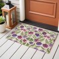thumbnail image 5 of Summer Pink Purple Flower Washable Small Entryway Area Rugs 2'x3', Vintage Country Watercolor Floral Green Leaf Low Pile Throw Rug Non-Slip Sturdy Edge Binding Carpet for Front Door Floor Room Entry, 5 of 9