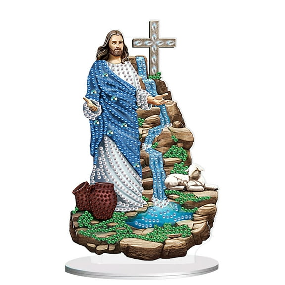 Diamond Art Painting Ornament, Jesus DIY Desktop Decorations, Special Shape Diamond Art for Home Decor Ornaments and Gifts