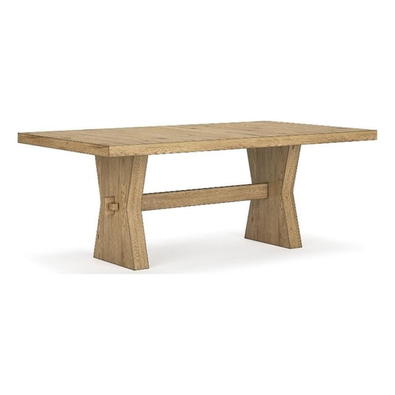 Pemberly Row Contemporary Wood Light Brown Rectangular Dining Room Table