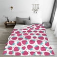 thumbnail image 5 of Pofeuu Hand Drawn Strawberry Print Ultra-Soft Micro Fleece Blanket,for Bed Or Sofa,All Season Throw Blankets Flannel Blanket-40"x30", 5 of 7