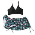 thumbnail image 3 of Girl's 3 Piece Kid Swimsuits Printed Bikini Bathing Suit Swimwear with Cover Up Beach Skirt, Padded, 3 of 8