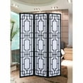 thumbnail image 4 of Roundhill Furniture Sudoku Paper and Wood 3-Panel Room Divider Screen in Black, 4 of 6