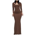 thumbnail image 1 of Pompotops Robe Mode Femme Sexy Décontractée à Manches Longues et Col Rond en Solde, 1 of 8