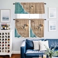 thumbnail image 2 of Beige Blue Summer Beach Kitchen Curtains Sets for Windows 36 Inch Length, Coastal Starfish Nautical Ocean Rod Pocket Window Treatments Tier Curtains and Valances Set for Bedroom/Bathroom, 2 of 8