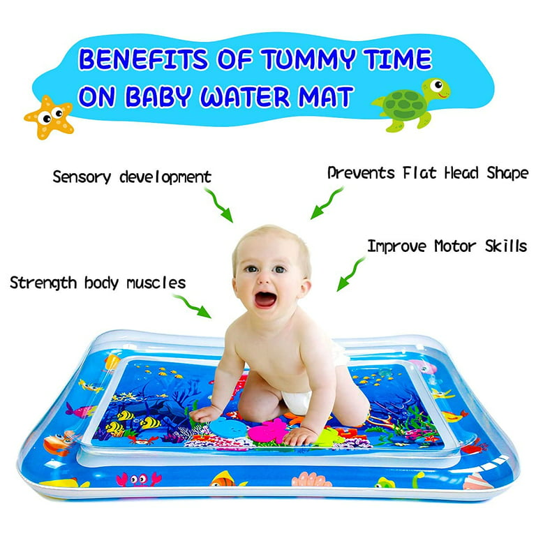 Infinno Inflatable Tummy Time Mat Premium Baby Water Play Mat for Infants  and Toddlers Baby Toys for 3 to 24 Months, Strengthen Your Baby's Muscles