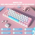 thumbnail image 2 of ZIYOU LANG T60 Wired 60% TKL Mechanical Gaming Keyboard with Led Rainbow Backlight Ultra-Compact NKRO Tactile Clicky Blue Switch Tri-Color ABS Keycap for Windows Laptop PC Mac Gamer(Pink/White), 2 of 7