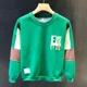 thumbnail image 4 of Sudaderas para hombre cuello redondo ropa de hombre sin capucha jersey letras cuello redondo top verde overfit algodón harajuku moda cálida, 4 of 4