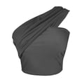 thumbnail image 3 of Kaemgyyd Womens Summer Tops One-Shoulder Solid Crop Shirt Clubwear Fashion Sleeveless Ruched Going out Clothes for Party, 3 of 4