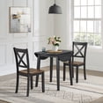 thumbnail image 5 of ROME + OAK Hinged Drop Leaf Dining Table, 22-36" Round Tabletop with Sturdy Base, Black, 5 of 8