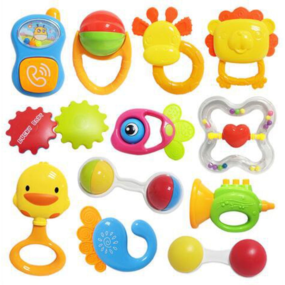 Baby Rattles Teether Shaker Grab and Spin Rattle Musical Toy Early