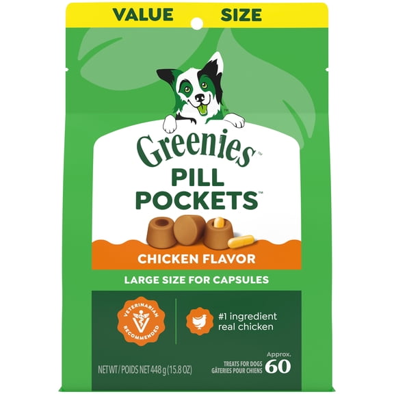 Greenies Pill Pockets Capsule Size Natural Dog Treats (Various Flavors   Sizes)