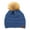 Dark Denim, variant on CC Trending Faux Fur Pom Beanie w/ Tan Pom