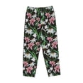thumbnail image 4 of Xecao Lilies Flowers Women's Straight Lounge Pajama Pants: The Epitome of Relaxed Sleepwear, 4 of 9