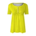 thumbnail image 5 of Womens Shirts Tunic Length Top Relaxed Fit Collared Shirt Cotton Blend Women's Button Down T Shirts V Neck Collar Blouses Going Out Tops for Women Wrinkle Free Shirt Layered Look Top, 5 of 5