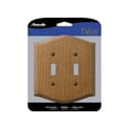 thumbnail image 3 of Amerelle 701TT Country 2-Gang Solid Oak Toggle Switch Wall Plate, Medium Oak Brown, 3 of 5