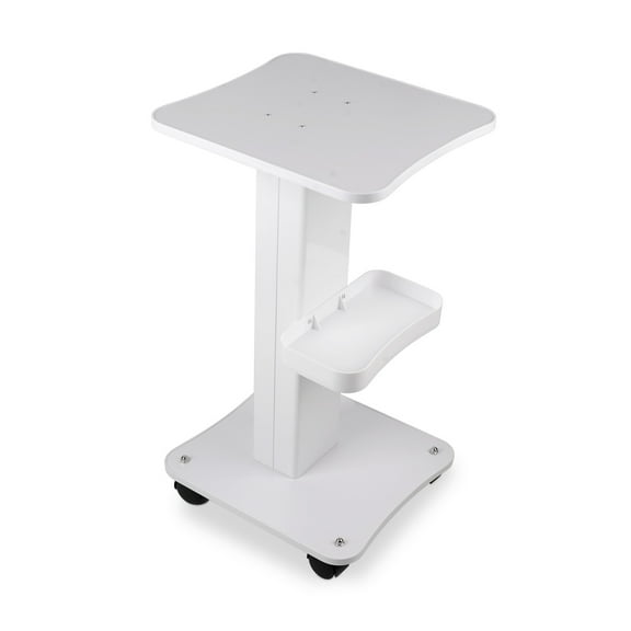 Beauty Trolley Cart, 3 Tiers Esthetician Cart with Wheels, Aluminum Salon Rolling Cart Work Station for Spa Pedicure   Tattoo Craft Supplies, White