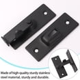 thumbnail image 5 of RUNROTOO 1Set 8x3cm Black Stainless Steel Door Latch Lock for Security 8x3cm, 5 of 5