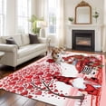 thumbnail image 3 of Red Valentine's Day Large Area Rugs for Bedroom Living Room, Soft Non Slip Carpet Bedside Rug, Love Heart Roses Gnomes Romantic Rectangular Floor Cover Kitchen Accent Rug 5'x8' for Dining Room/Office, 3 of 9