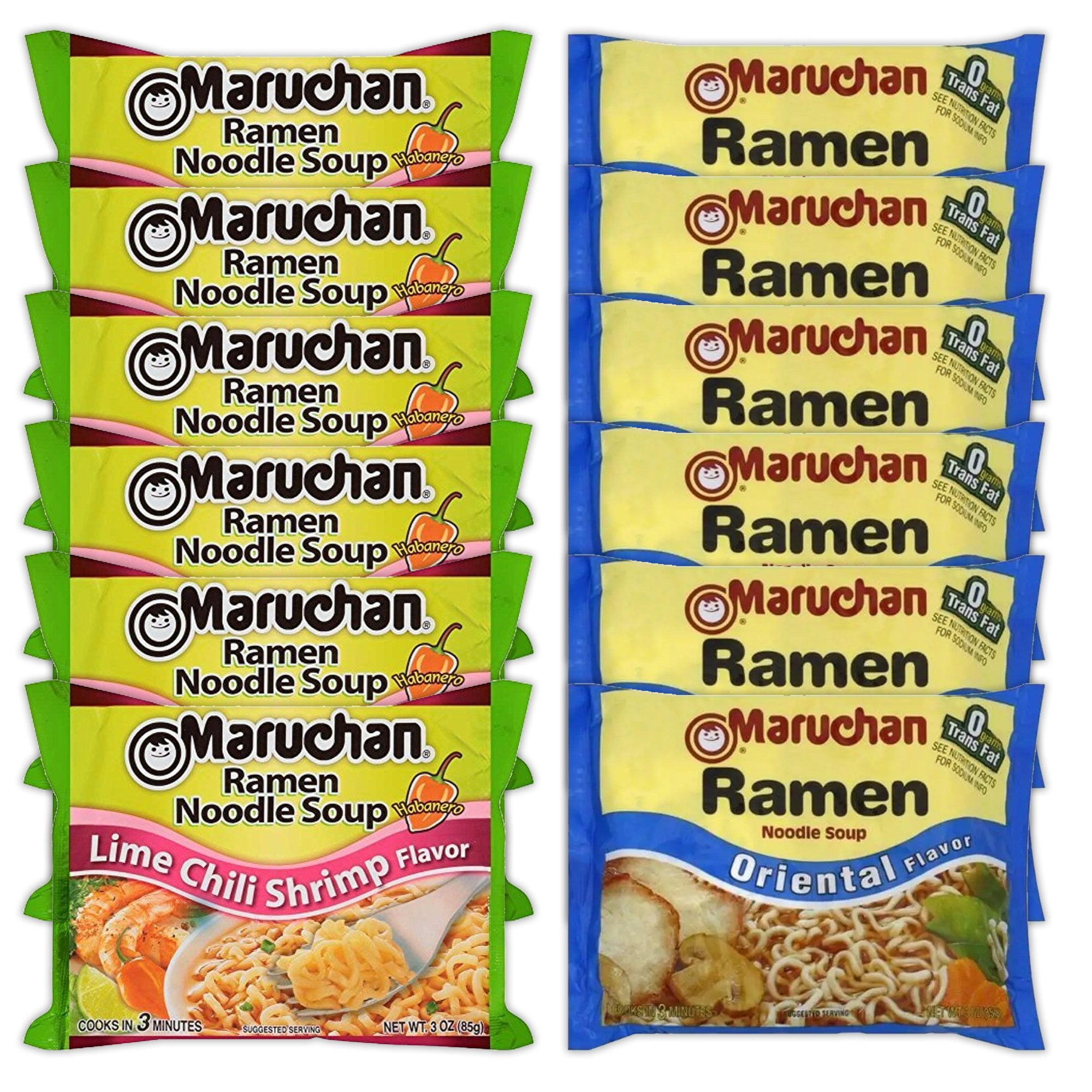 Maruchan Ramen Instant Noodle Soup Variety, 2 Flavors - 6 Packs Lime ...