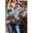 thumbnail image 1 of Women's Distressed Aztec Print Lapel Long Sleeve Button Shirt Jacket, 1 of 25