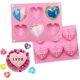 thumbnail image 5 of Molde de silicona de calidad profesional con forma de corazón, apto para horno, microondas y congelador, superficie antiadherente para cumpleaños, San Valentín, bodas y reuniones (rosa), 5 of 7