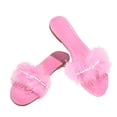 thumbnail image 2 of Zapatillas planas de felpa con diamantes de imitación de una línea para ocio diario de verano nuevo estilo para mujer Wmkox8yii  hj789, 2 of 7