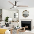 thumbnail image 4 of Noaman 52 inch Brushed Nickel Ceiling Fan with Light, Low Profile DC Motor Remote Control for Medium Room, 4 of 15