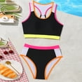 thumbnail image 6 of Mifsaly Teen Girls Swimsuits Set Kids Beach Bathing Suits 2 Piece Size 8-12 Color Contrast Trim Swimming Surfing Swimwear, 6 of 9