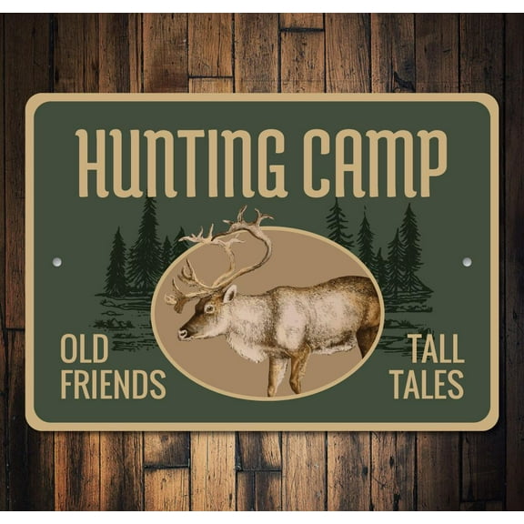 Hunting Camp Novelty Sign, Metal Wall Decor - 10x14 inches
