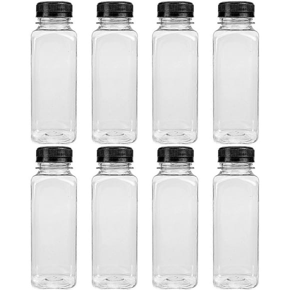 8pcs Empty Plastic Juice Bottles With Caps 300ml For Milk Juicing Smoothie Drinking Containers Reusable Water Bottle Fruit Juice