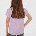 thumbnail image 3 of Kaprioy Girls T Shirts Girls' T Shirts Girls' Summer T Shirts Crewneck Petal Wavy Sleeves Crew Neck Short Sleeve Cute Casual Plain Tops, 3 of 6
