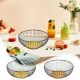 thumbnail image 1 of Cesta de drenaje de ratán y hierro para frutas y verduras - Almacenamiento multiusos para snacks, dulces y cosméticos - Madera marrón y amarilla 7.87x7.87x3.15in, 1 of 8