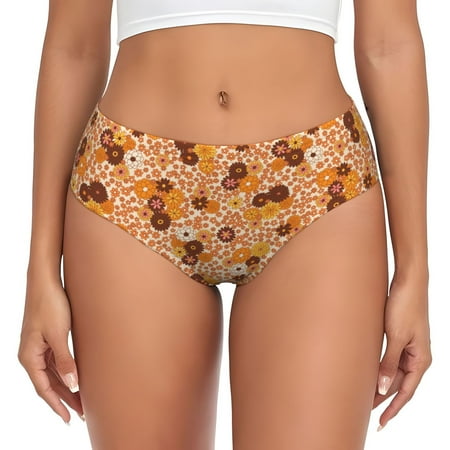 Womens Underwear - Hippie Ditsy Floral No Show Seamless Underwear for Women  Stretch Women s Panties  Hipster Soft Comfort Ladies Panties Bikini Underwear Briefs