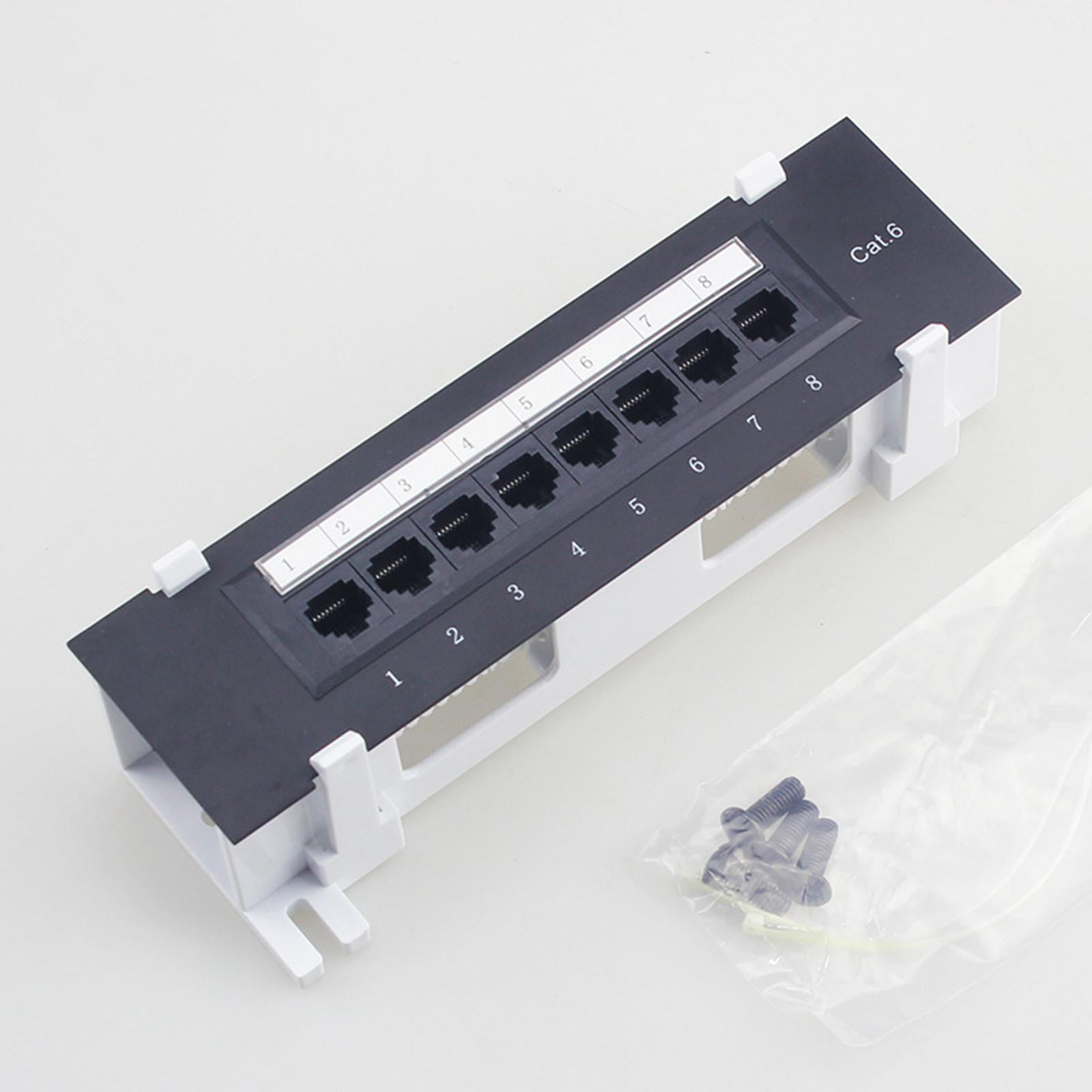 Rushawy 8 Port Shielded Panel Network Cable Rack for Cat. 6 Data Center Wall Mount