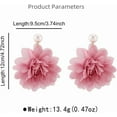 thumbnail image 6 of Boho Fabric Flower Dangle Earrings for Women Colorful Lightweight Handmade Shell Pearl Camellia Summer Wedding Vacation Statement Drop Dangling Earrings Birthday Holiday Jewelry, 6 of 11