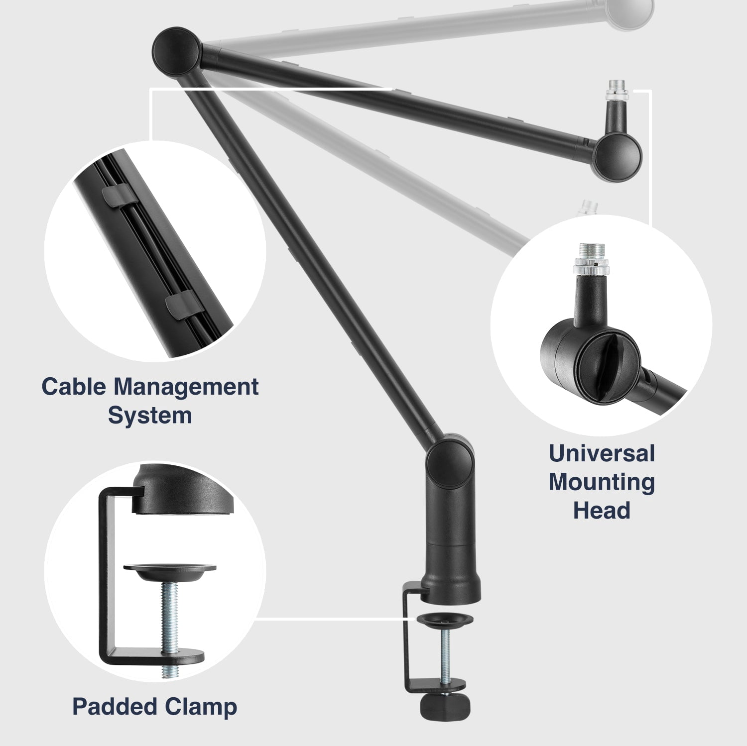 Desky Adjustable Microphone Boom Arm