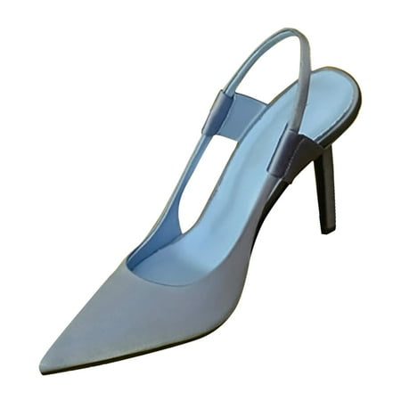 Gubotare Heels for Women Dressy Womens Slingback Stiletto High Heels Closed Pointed Toe Pumps Sexy Office Dress Shoes (Blue 7)