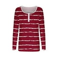 thumbnail image 6 of VgaVtl Long Sleeve T Shirts Women Fall Winter Womans Tops Slim Leisure Striped Layering Workout Red Shirts,XL, 6 of 6