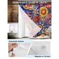 thumbnail image 5 of No Hook Shower Curtain with Snap-in Liner, Boho Blue Flower Waterproof Fabric Bathroom Curtains, Spring Bohemia Chic Red Yellow Floral Bath Curtains & Mesh Top Window Narrow 36"x78", 5 of 9