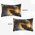 thumbnail image 2 of Lsque Golden White Fire Dragon Pattern Pillow Case – Soft & Cozy Throw Pillow Cover, Hypoallergenic Cushion Case for Sleeping Women with Envelope Closure-16"x24", 2 of 6