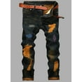 thumbnail image 1 of LovelyWholesale Street Denim Nostalgic Ripped No Stretch Men's Jeans, 1 of 2
