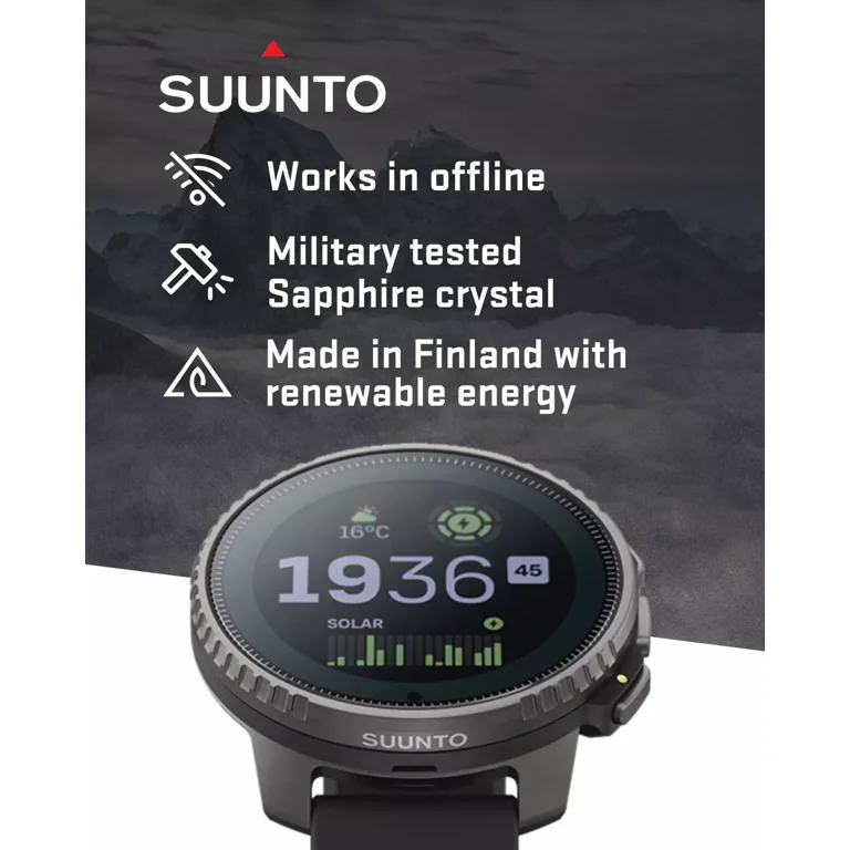 Suunto Vertical Titanium Solar Watch, Black, One Size - Walmart.com