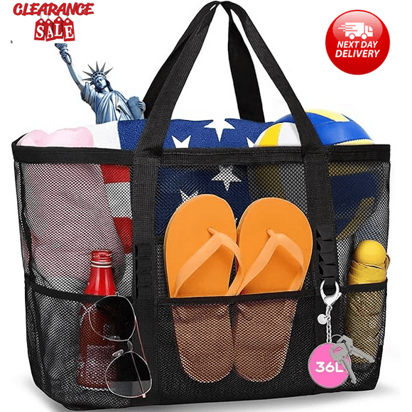 Summer Clearance ! Mesh Beach Bag Waterproof Sandproof Tote Bags Swimming Pool Bag Cruise Beach Essentials for Vacation Must Haves