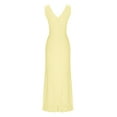 thumbnail image 4 of Tumotour Summer Tank Dress for Women Maxi Dress Women's Sexy Fashion Slim V-neck Ruffled Slit Dress, 4 of 9