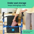 thumbnail image 5 of Andador con ruedas Medline de acero para adultos con movilidad reducida, color azul, capacidad de peso de 158 kg, ruedas de 15 cm, plegable, asas ajustables, ideal para personas mayores., 5 of 5