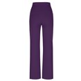 thumbnail image 6 of VSSSJ Women's Stretch Yoga Leggings Plus Size Solid Color High Waist Straight Wide Leg Pants Trendy Lightweight Workout Trousers with Pocket Purple L, 6 of 9