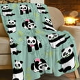 thumbnail image 2 of Panda Blanket Super Cozy Soft Panda Bamboo Throw Blanket Warm Plush Fluffy Panda Stuff Gifts for Women Girls Fleece Flannel Gifts Blankets for Boys Adults 50"X40", 2 of 6