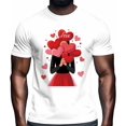thumbnail image 1 of Camisetas para hombre, camiseta de algodón con cuello redondo y forma de corazón para San Valentín, manga corta, color rojo Love Girl., 1 of 8