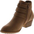 thumbnail image 2 of Top Moda CL-14 Women's Buckle Straps Stacked Low Heel Ankle Booties, 2 of 4
